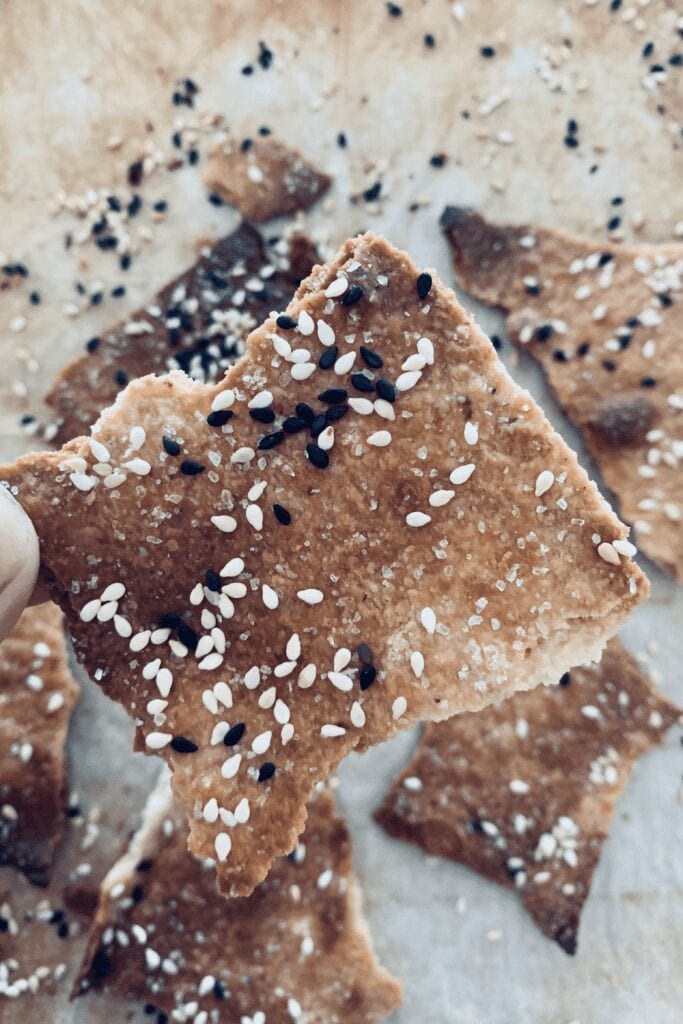 Sourdough lavosh crackers