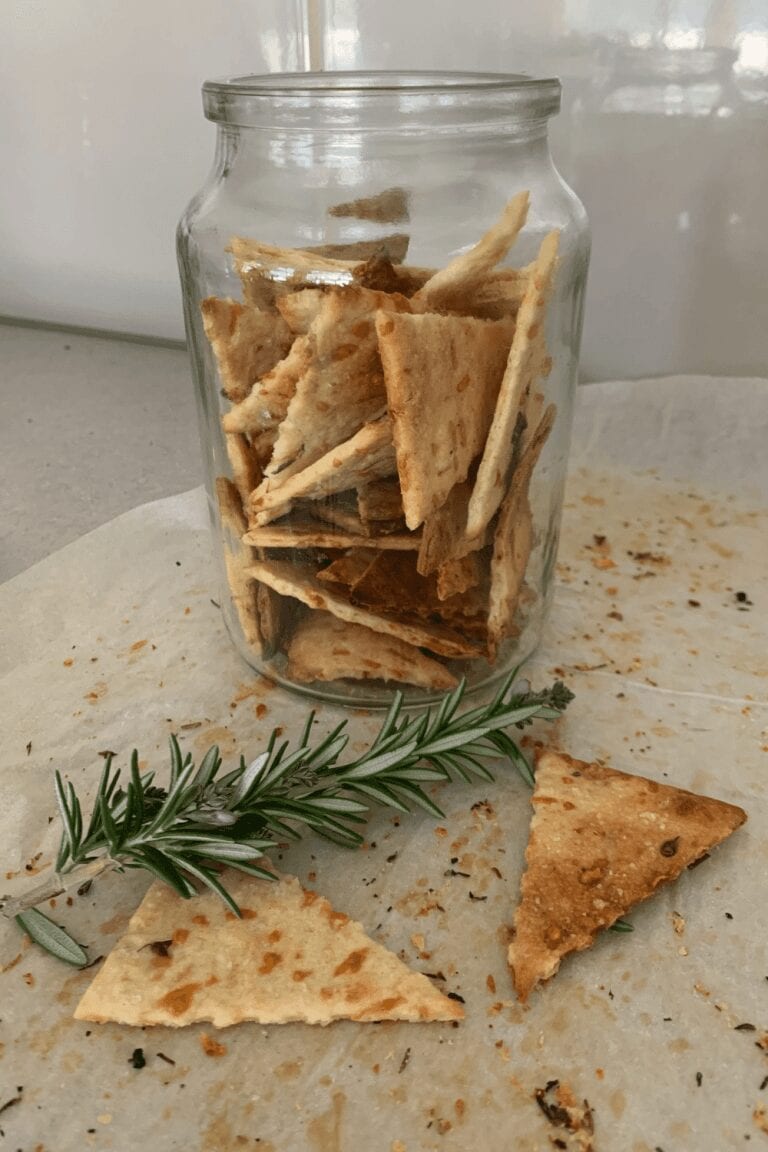 Storing sourdough crackers in glass jars makes wonderful gifts