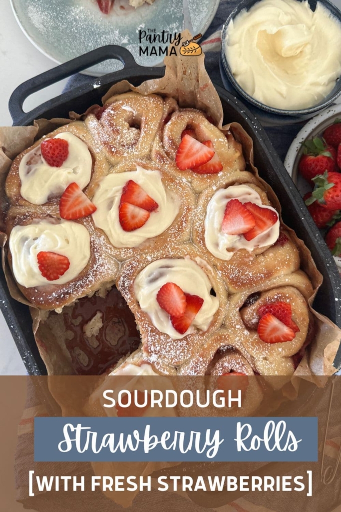 Sourdough Strawberry Rolls - Pinterest Image